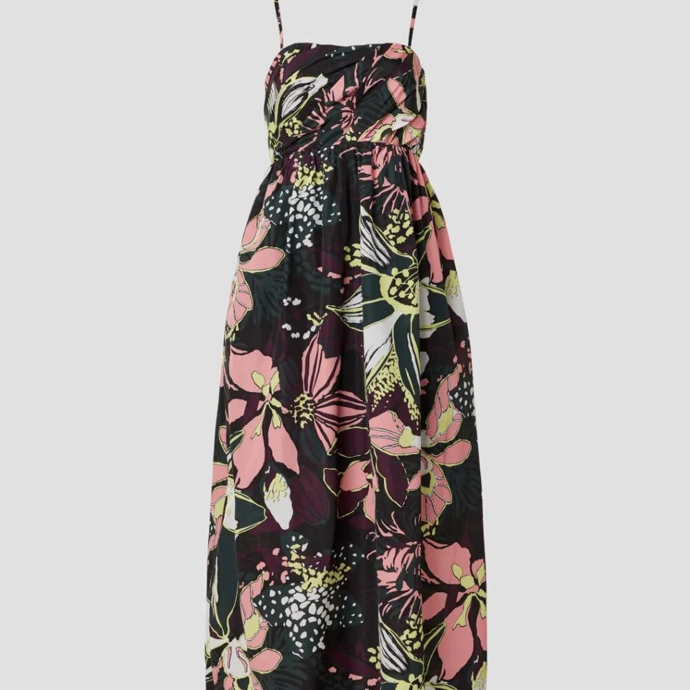 Tanya Taylor Arabeth Tie-Back Spaghetti-Strap Maxi Dress (sz 0)